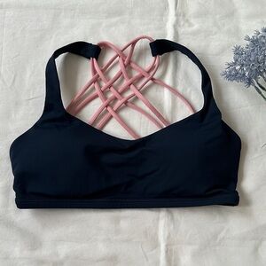 Lululemon Athletica Free To Be - Wild Navy and Pink Sports Bra